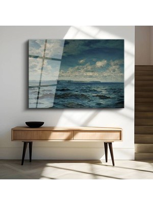 Limitless Design Claude Monet Açık Deniz Su Manzarası Cam Tablo Dijital Baskı Duvar Tablosu Dekor Tablo