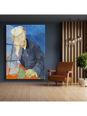 Limitless Design Vincent Van Gogh Dr. Paul Gachet Doktor Portresi Cam Tablo Dijital Baskı Duvar Tablosu Dekor Tablo