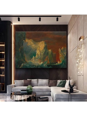 Limitless Design Frederick Edwin Church Buzul Kar Manzarası Kanvas Tablo Sanat Tablosu Klasik Ressam Tablosu