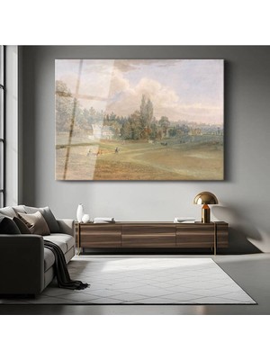Limitless Design John Constable Kırsal Peyzaj Doğa Manzarası Cam Tablo Dijital Baskı Duvar Tablosu Dekor Tablo