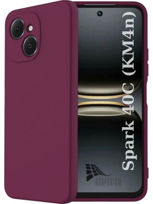 HANPORIUM Tecno Spark 40C KM4N Uyumlu Silikon Kılıf - Pastel Renk Tonu Kamera Korumalı Esnek Kapak - Mürdüm