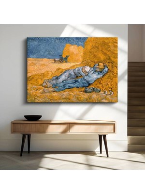 Limitless Design Vincent Van Gogh Öğle Uykusu Dinlence Sahnesi Kanvas Tablo Sanat Tablosu Klasik Ressam Tablosu