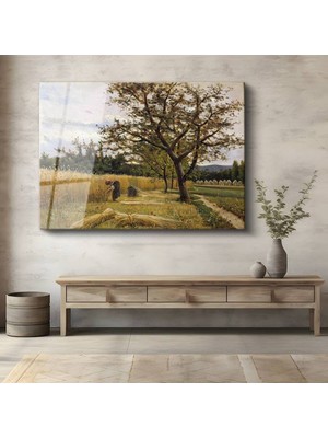 Limitless Design Léon Lhermitte Hasat Zamanı Kırsal Manzara Cam Tablo Dijital Baskı Duvar Tablosu Dekor Tablo
