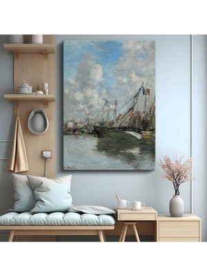 Limitless Design Eugène Boudin Liman Deniz Manzarası Kanvas Tablo Sanat Tablosu Klasik Ressam Tablosu