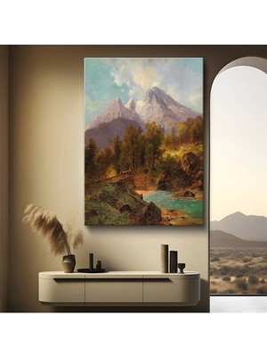 Limitless Design Albert Bierstadt Yüksek Dağ Doğa Manzarası Kanvas Tablo Sanat Tablosu Klasik Ressam Tablosu