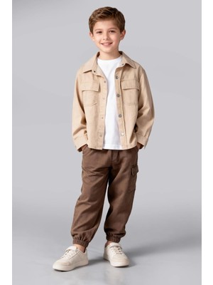 Lolipop Kids Store Erkek Çocuk Nakışlı Gabardin Gömlekli Üçlü( 3'lü ) Takım