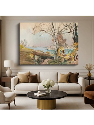 Limitless Design Paul Signac Nehir Kıyısı Eskiz Peyzaj Resmi Kanvas Tablo Sanat Tablosu Klasik Ressam Tablosu