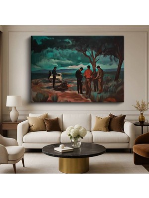 Limitless Design Pedro Correa Kırsal Buluşma Köy Yaşamı Resmi Kanvas Tablo Sanat Tablosu Klasik Ressam Tablosu