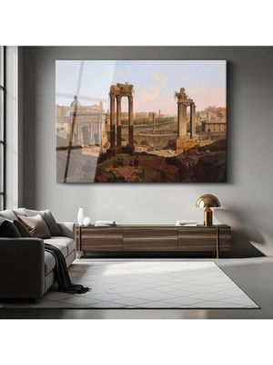 Limitless Design Giovanni Paolo Panini Roma Forum Kalıntıları Tarihi Cam Tablo Dijital Baskı Duvar Tablosu