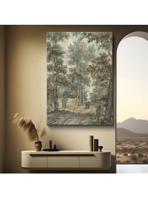 Limitless Design Anonim Kırsal Yol Doğa Manzarası Kanvas Tablo Sanat Tablosu Klasik Ressam Tablosu
