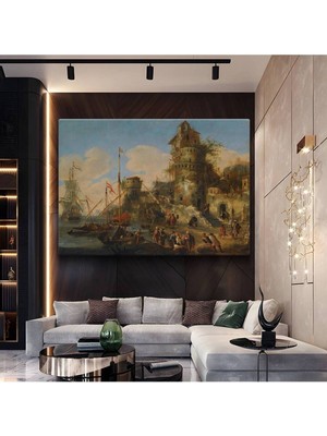 Limitless Design Francesco Guardi Liman Deniz Manzarası Kanvas Tablo Sanat Tablosu Klasik Ressam Tablosu