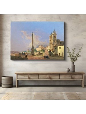 Limitless Design Ippolito Caffi Roma Meydanı Şehir Manzarası Kanvas Tablo Sanat Tablosu Klasik Ressam Tablosu