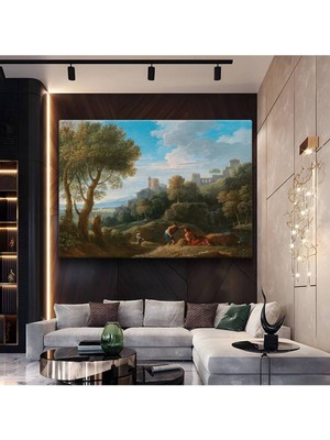 Limitless Design Claude Lorrain Pastoral Kırsal Manzara Kanvas Tablo Sanat Tablosu Klasik Ressam Tablosu