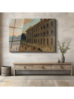 Limitless Design Hubert Robert Saray Avlusu Tarihi Mimari Cam Tablo Dijital Baskı Duvar Tablosu Dekor Tablo