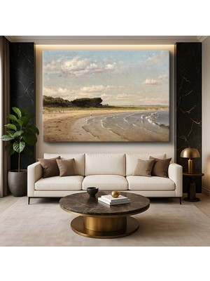 Limitless Design William Trost Richards Beach Scene Plaj Sahil Manzarası Kanvas Tablo Klasik Ressam Tablosu