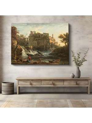 Limitless Design Claude Lorrain Tivoli Şelalesi Doğa Manzarası Kanvas Tablo Sanat Tablosu Klasik Ressam Tablosu