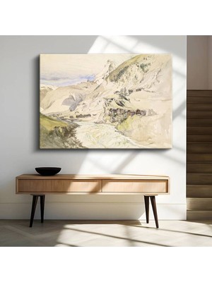 Limitless Design John Ruskin Alp Dağları Kar Manzarası Kanvas Tablo Sanat Tablosu Klasik Ressam Tablosu