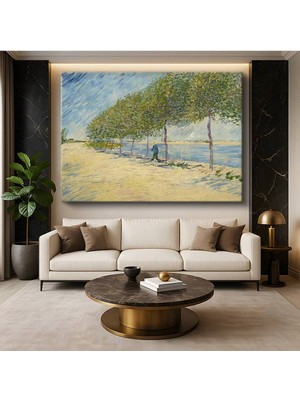 Limitless Design Vincent Van Gogh Seine Nehri Kıyısı Su Manzarası Kanvas Tablo Sanat Tablosu Klasik Ressam Tablosu