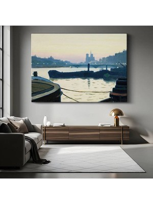 Limitless Design Edward Hopper Seine Nehri Gece Görünümü Kanvas Tablo Sanat Tablosu Klasik Ressam Tablosu