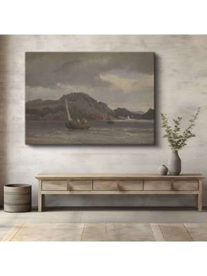 Limitless Design Jean-Baptiste-Camille Corot Dağlık Deniz Kıyı Manzarası Kanvas Tablo Klasik Ressam Tablosu