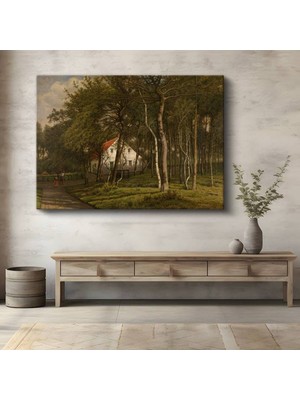 Limitless Design Jean-Baptiste-Camille Corot Orman Evi Doğa Manzarası Kanvas Tablo Klasik Ressam Tablosu