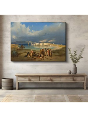 Limitless Design David Roberts Algiers Limanı Kuzey Afrika Kanvas Tablo Sanat Tablosu Klasik Ressam Tablosu