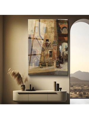 Limitless Design Federico Del Campo Italyan Şehir Meydanı Cam Tablo Dijital Baskı Duvar Tablosu Dekor Tablo