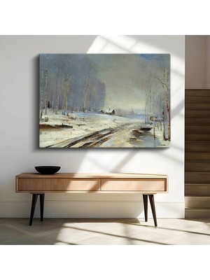 Limitless Design Aleksey Savrasov Beyaz Kış Kar Manzarası Kanvas Tablo Sanat Tablosu Klasik Ressam Tablosu