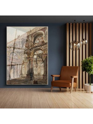 Limitless Design Richard Parkes Bonington Katedral Iç Mimari Cam Tablo Dijital Baskı Duvar Tablosu Dekor Tablo