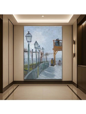 Limitless Design Vincent Van Gogh Montmartre Terası Şehir Manzarası Kanvas Tablo Klasik Ressam Tablosu