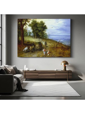 Limitless Design Jan Brueghel Kırsal Yol Yolculuk Peyzaj Resmi Kanvas Tablo Sanat Tablosu Klasik Ressam Tablosu
