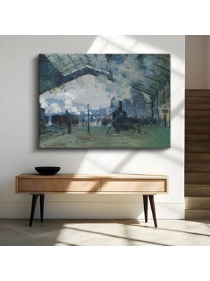 Limitless Design Claude Monet Saint-Lazare Garı Tren Istasyonu Kanvas Tablo Sanat Tablosu Klasik Ressam Tablosu