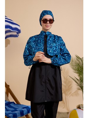 Gavlia Kadın Tesettür Mayo 4'lü Set-Yarım Kapama Fermuarlı..