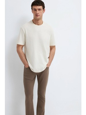 Mavi Erkek Ekru Basic Tişört 0613146-70056