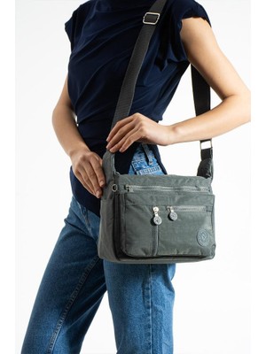 Baginn Kadın Postacı Çanta Hafif Klinkır Kumaş Çok Cepli Çapraz Askılı Omuz Çantası 25*20 cm Günlük Çanta