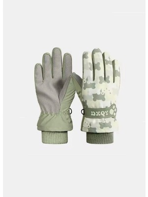 SkyWheel Su ve Rüzgar Geçirmez Çift Kat Çocuk Kar Kayak Eldiveni