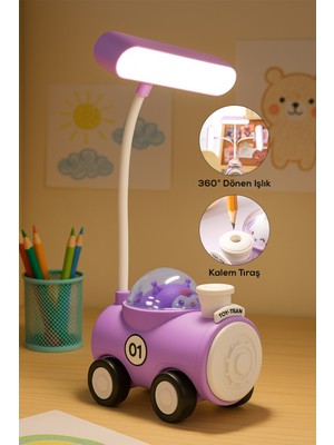 Normadia 360° Dönebilen Kalem Traşlı LED Gece Lambası, Mor Renk