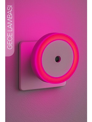 Normadia Gece Lambası, Işığa Duyarlı, Yuvarlak, Pembe, Otomatik, Koridor Için, Ldr Sensörlü