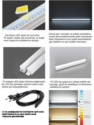 Normadia 120 cm Uzunlukta Anahtarlı ve Birbirine Eklenebilir Mutfak Tezgah Aydınlatma Seti