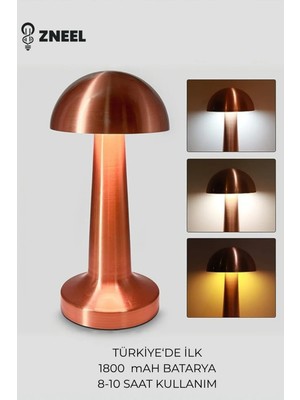 Normadia Şarjlı Dokunmatik Masa Lambası, 3 Renk, Dimlenebilir, Type-C, 1800 Mah