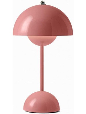 Normadia Yuvarlak Masa Lambası, 3 Mod, Şarjlı, LED Işıklı, Gece Kullanımı, Pembe