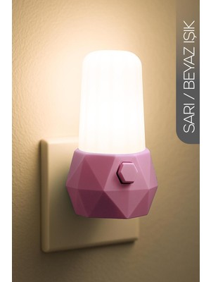 Normadia Prizma Tip 2 Mod Gece Lambası, Sarı-Beyaz Işık, Tuşlu, Koridor ve Hol Işığı