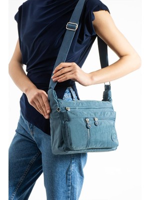 Baginn Kadın Postacı Çanta Hafif Klinkır Kumaş Çok Cepli Çapraz Askılı Omuz Çantası 25*20 cm Günlük Çanta