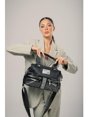 Erbilden Olwa Siyah Cilt Kol ve Omuz Çantası