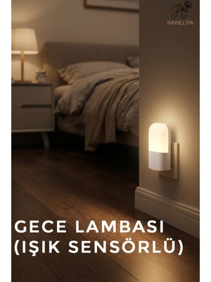 Normadia Sensörlü LED Gece Lambası, 3 Kademeli Parlaklık, Prizli, Enerji Tasarruflu