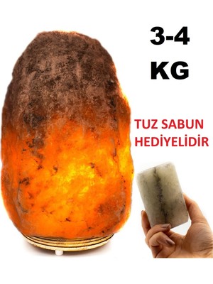 Normadia Doğal Çankırı Kaya Tuzu Tuz Lambası, 3/4 Kg, Sağlıklı ve Şık Aydınlatma