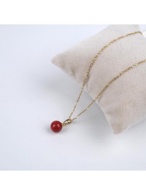 Butik Z Takı Aksesuar Kırmızı Incili Kolye