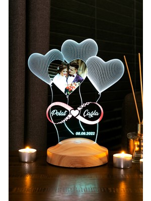 Normadia Resimli Yıldönümü Gece Lambası, Fotoğraf Led, Sevgiliye Özel Hediye