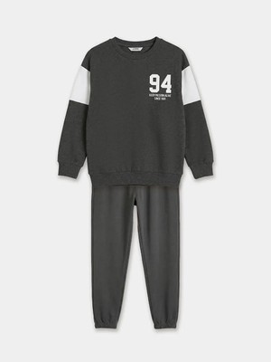 LC Waikiki Bisiklet Yaka Baskılı Erkek Çocuk Eşofman Takımı  (S6)