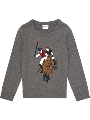 U.s. Polo Assn. Erkek Çocuk Gri Melanj Kazak /triko 50317149-VR086
